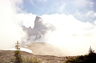 Black Tusk in the distance seen through the mist 2000-09.